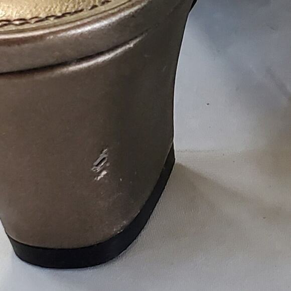 Brown shimmer sling back with buckle and bow - Picture 9 of 9